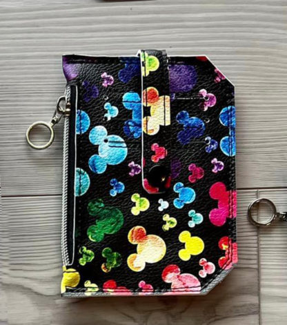 Pocket Pal Wallet - Mickey Rainbow Heads
