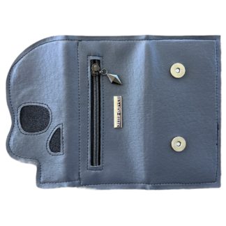 Skull Wallet – Gray (Black Sparkle Eyes)