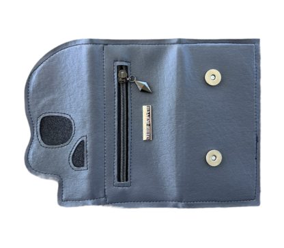 Skull Wallet – Gray (Black Sparkle Eyes)