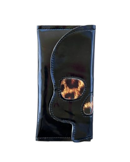 Skull Wallet – Shiny Black (Leopard Eyes) - Image 2