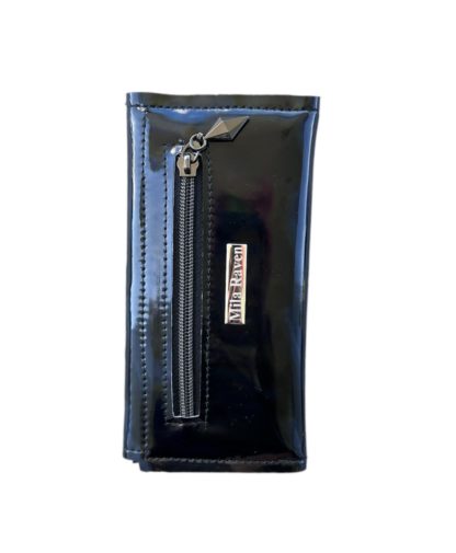 Skull Wallet – Shiny Black (Leopard Eyes) - Image 3