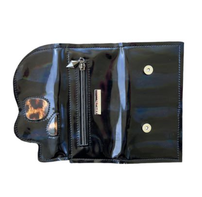 Skull Wallet – Shiny Black (Leopard Eyes)
