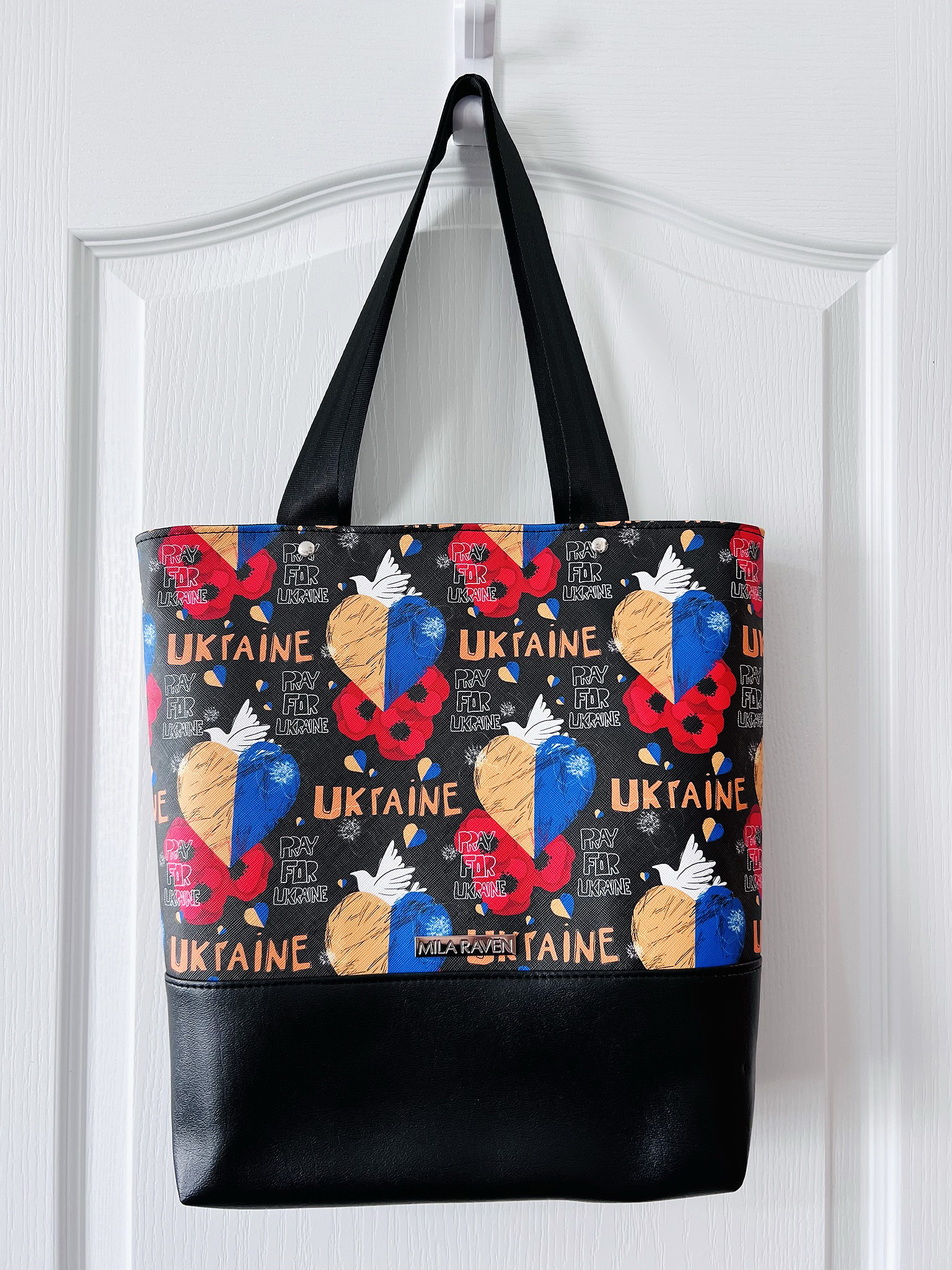 PRE ORDER Tote Pray for Ukraine Black Mila Raven Bags