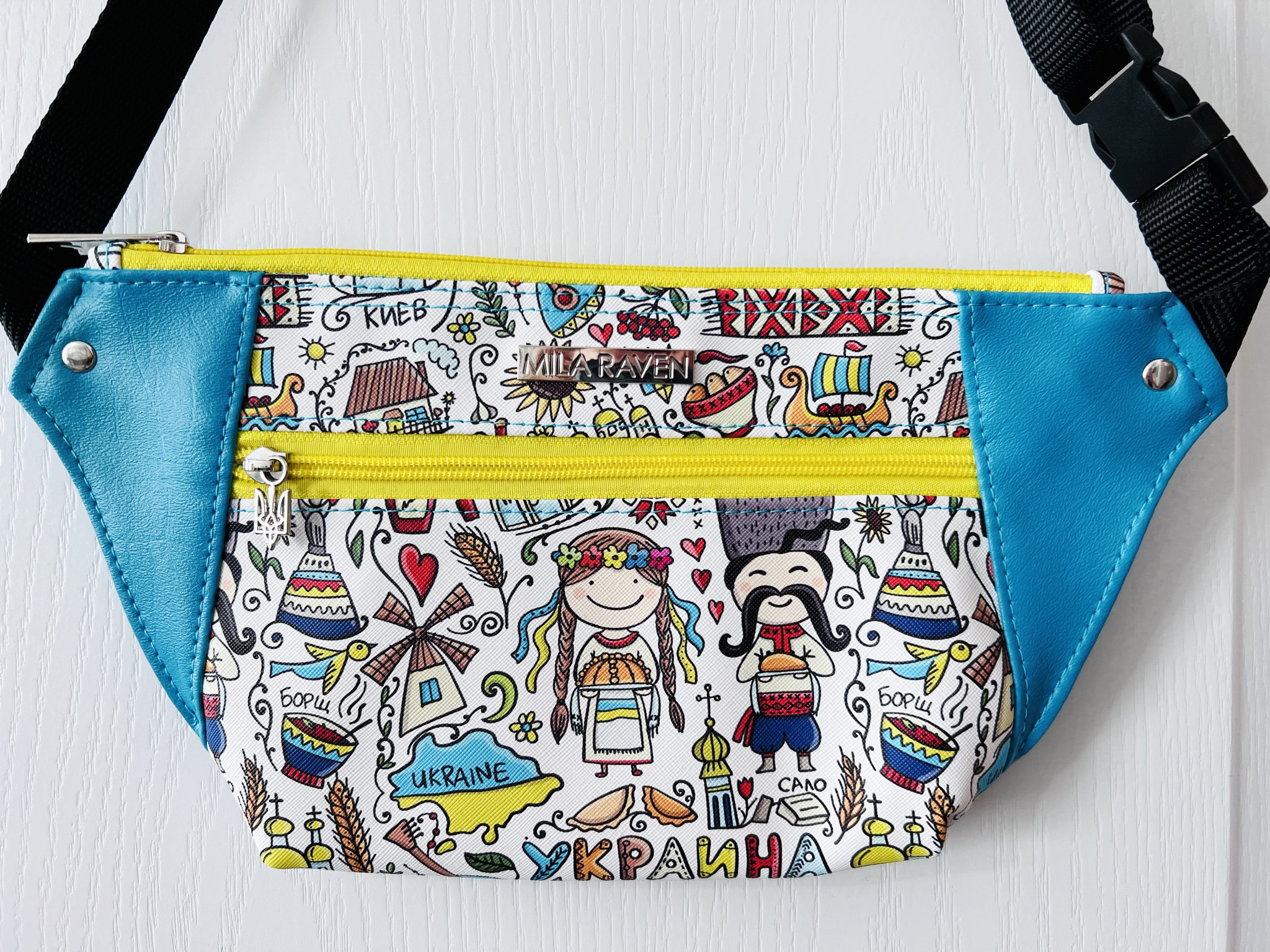 Slim Fanny Pack – Ukraine Cartoon – Mila Raven Bags